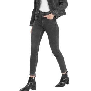 Everlane Washed Black Gray Mid Rise Skinny Leg Ankle Jeans Size 25
